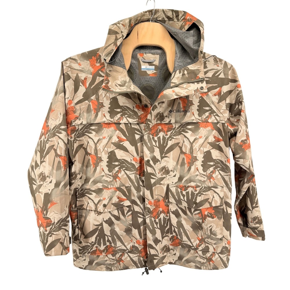Columbia IBEX™ II Waterproof Jacket Camo Omni-Tech Mens XL Pre-Owned Waterproof